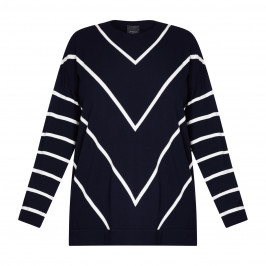 Persona by Marina Rinaldi Knitted Tunic Chevron Navy - Plus Size Collection