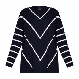 Persona by Marina Rinaldi Knitted Tunic Chevron Navy - Plus Size Collection