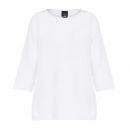 Persona by Marina Rinaldi 100% Cotton Knitted Tunic White  - Plus Size Collection