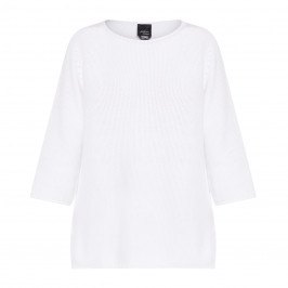 Persona by Marina Rinaldi 100% Cotton Knitted Tunic White  - Plus Size Collection