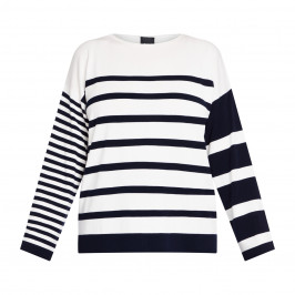 Persona by Marina Rinaldi Navy and White Stripe Sweater - Plus Size Collection