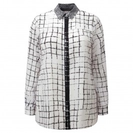 Marina Rinaldi monochrome silk SHIRT - Plus Size Collection