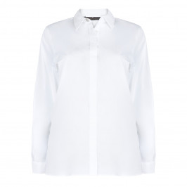 MARINA RINALDI COTTON POPLIN SHIRT WITH DIAMANTE BUTTONS - Plus Size Collection