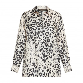 Marina Rinaldi Pure Silk Animal Print Shirt  - Plus Size Collection