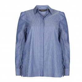 MARINA RINALDI STRIPED COTTON POPLIN BLOUSE - Plus Size Collection