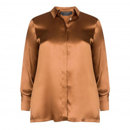 MARINA RINALDI PURE SILK SHIRT CARAMEL - Plus Size Collection