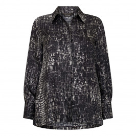 MARINA RINALDI CROCODILE PRINT SILK SHIRT  - Plus Size Collection