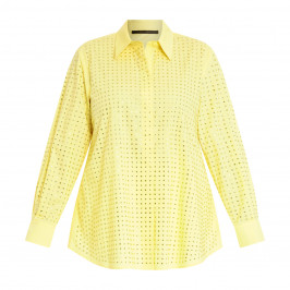 Marina Rinaldi Lemon Yellow Shirt with Jewel Embellishment - Plus Size Collection