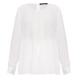 Marina Rinaldi Pure Silk Shirt Pearl White  - Plus Size Collection