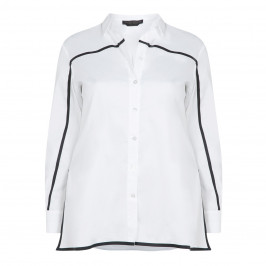 MARINA RINALDI COTTON POPLIN SHIRT WITH LINE DETAIL - Plus Size Collection