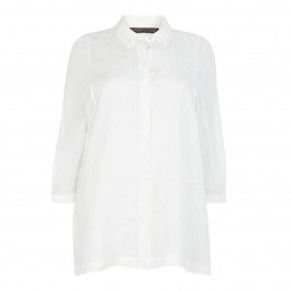 MARINA RINALDI LIGHTWEIGHT LINEN SHIRT WHITE - Plus Size Collection