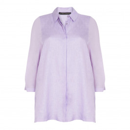 MARINA RINALDI LIGHTWEIGHT LINEN SHIRT LILAC - Plus Size Collection