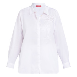 Marina Rinaldi Pure Cotton Embroidered Shirt White  - Plus Size Collection
