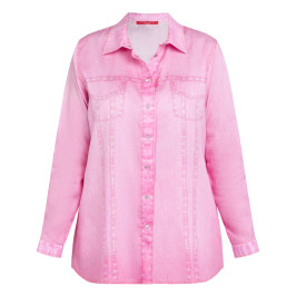 Marina Rinaldi Lyocell Satin Shirt Rose Pink - Plus Size Collection