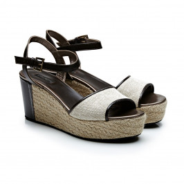 Marina Rinaldi brown espadrille wedge sandals - Plus Size Collection