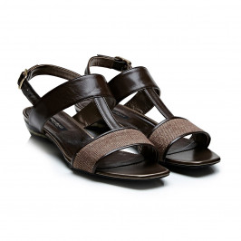 Marina Rinaldi brown t-bar sandals - Plus Size Collection