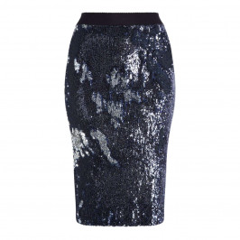 MARINA RINALDI NAVY SEQUIN PENCIL SKIRT - Plus Size Collection