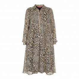 MARINA RINALDI LEOPARD PRINT GEORGETTE SHIRT DRESS - Plus Size Collection