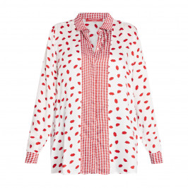 MARINA RINALDI LIPS PRINT SHIRT WHITE - Plus Size Collection