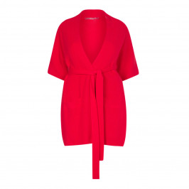 MARINA RINALDI RED GILET WITH WOOL AND CASHMERE - Plus Size Collection