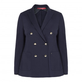 MARINA RINALDI NAVY DOUBLE BREASTED BLAZER  - Plus Size Collection