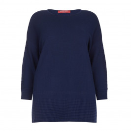 Marina Rinaldi navy KNITTED sport cotton blend TUNIC - Plus Size Collection