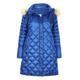 Marina Rinaldi COBALT BLUE HOODED PUFFER COAT - Plus Size Collection