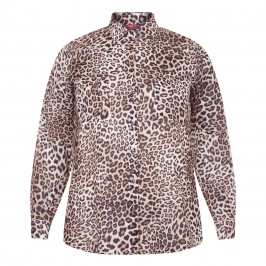 MARINA RINALDI COTTON MUSLIN SHIRT LEOPARD PRINT - Plus Size Collection