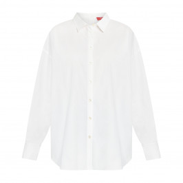 Marina Rinaldi Oversized Cotton Poplin Shirt White  - Plus Size Collection
