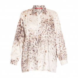 Marina Rinaldi Animal Print Shirt Cream - Plus Size Collection