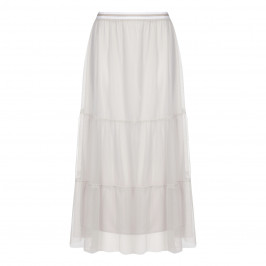 MARINA RINALDI ECRU TIERED MAXI SKIRT - Plus Size Collection