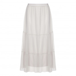 MARINA RINALDI ECRU TIERED MAXI SKIRT - Plus Size Collection