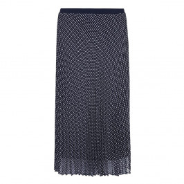 Marina Rinaldi navy pleated print SKIRT - Plus Size Collection