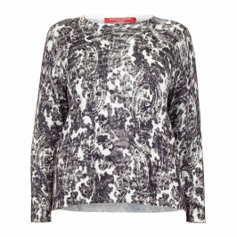 MARINA RINALDI COTTON BLEND PAISLEY SWEATER - Plus Size Collection
