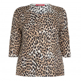 MARINA RINALDI ROUND NECK ANIMAL PRINT SWEATER - Plus Size Collection