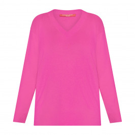 Marina Rinaldi V-Neck Sweater Fuchsia  - Plus Size Collection