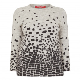 MARINA RINALDI ABSTRACT PRINT SWEATER GREY - Plus Size Collection