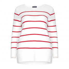 PERSONA BY MARINA RINALDI PURE COTTON stripe SWEATER with split sides - Plus Size Collection