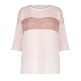 MARINA RINALDI LINEN BLEND SWEATER PINK  - Plus Size Collection