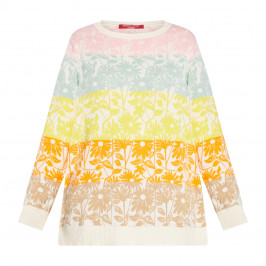 Marina Rinaldi Pure Cotton Sweater Pastel Rainbow - Plus Size Collection