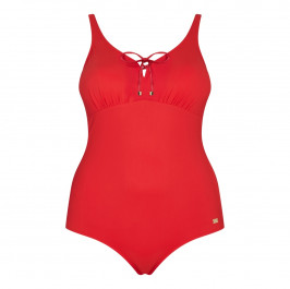 Marina Rinaldi red swimsuit with lace-up bust - Plus Size Collection