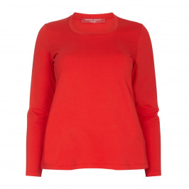 Marina Rinaldi red cotton jersey TOP - Plus Size Collection