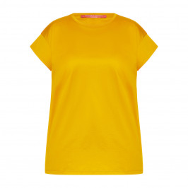 Marina Rinaldi Pure Cotton Long Sleeve T-Shirt Ochre  - Plus Size Collection
