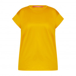 Marina Rinaldi Pure Cotton Long Sleeve T-Shirt Ochre  - Plus Size Collection