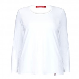 MARINA RINALDI LONG SLEEVE WHITE TOP - Plus Size Collection