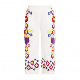 Marina Rinaldi Wide Leg Cotton Printed Trouser - Plus Size Collection