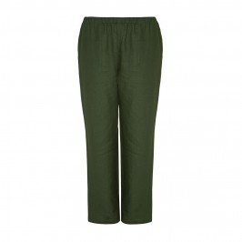 MARINA RINALDI dark green linen TROUSERS - Plus Size Collection