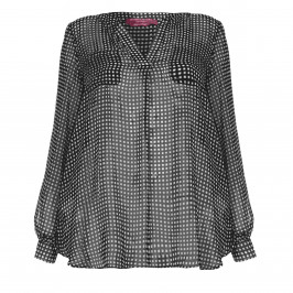 Marina Rinaldi Navy & White check georgette Tunic - Plus Size Collection