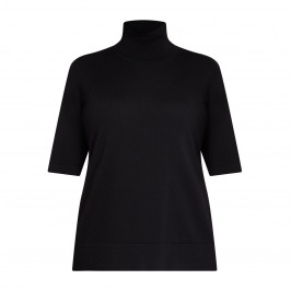 Marina Rinaldi Black Short Sleeve Polo Neck - Plus Size Collection