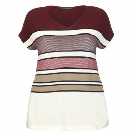 Marina Rinaldi Mahogany horizontal stripe SWEATER - Plus Size Collection